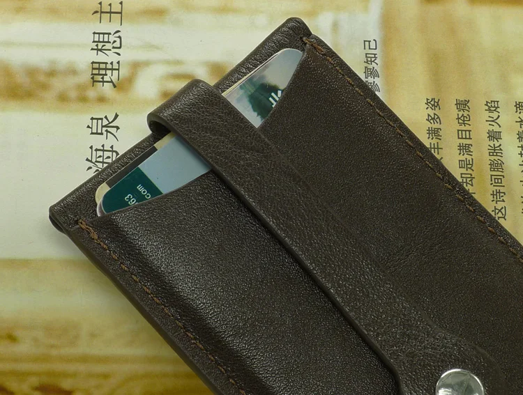 

blongk Two in One Key Organizer+Card Holder Leather Key Case Puling-Out Key Pouch Ultra thin Key Pack Men Women 1861ks