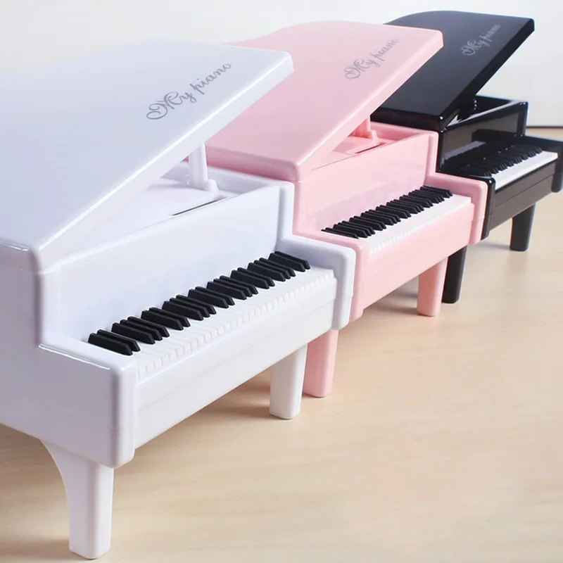 Fresh and lovely pink girl heart piano piggy bank saving room decoration birthday gift toy | Дом и сад