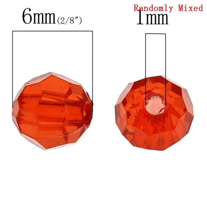 6mm Transparent Acrylic Bubblegum Beads Ball At Random Faceted Loose Spacer DIY Bracelets Necklace Jewelry Findings 500PCs - купить по