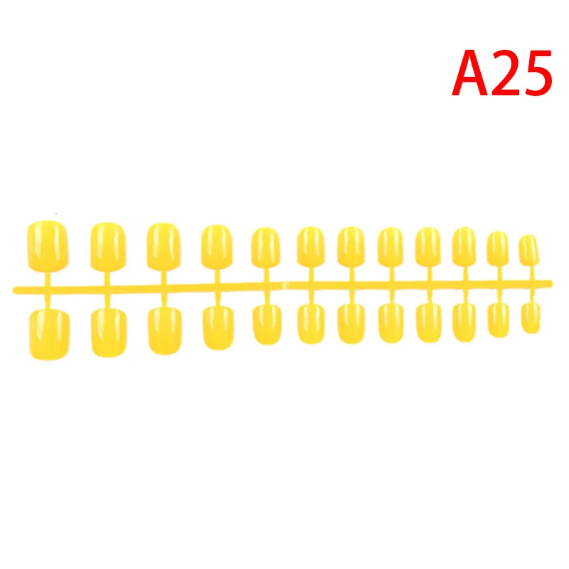 25 31 цвет, 24 шт., короткие накладные ногти, искусственные ногти ABS, накладные ногти, прессованные короткие круглые украшения для ногтей - Цвет: 25