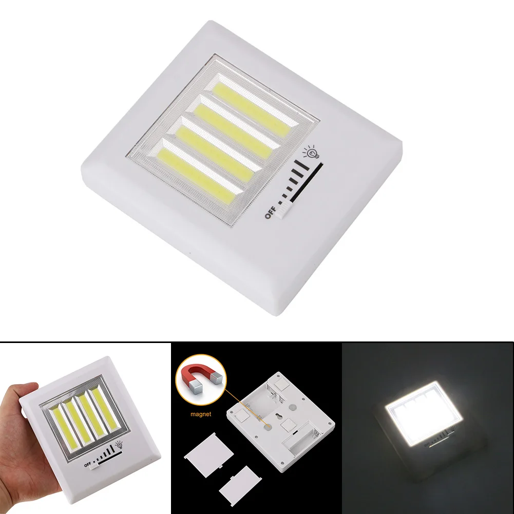 

Adjustable Brightness LED Night Light Wireless LED Wall Lamp Battery Powered Closet Cordless COB Switch Under Cabinet Light