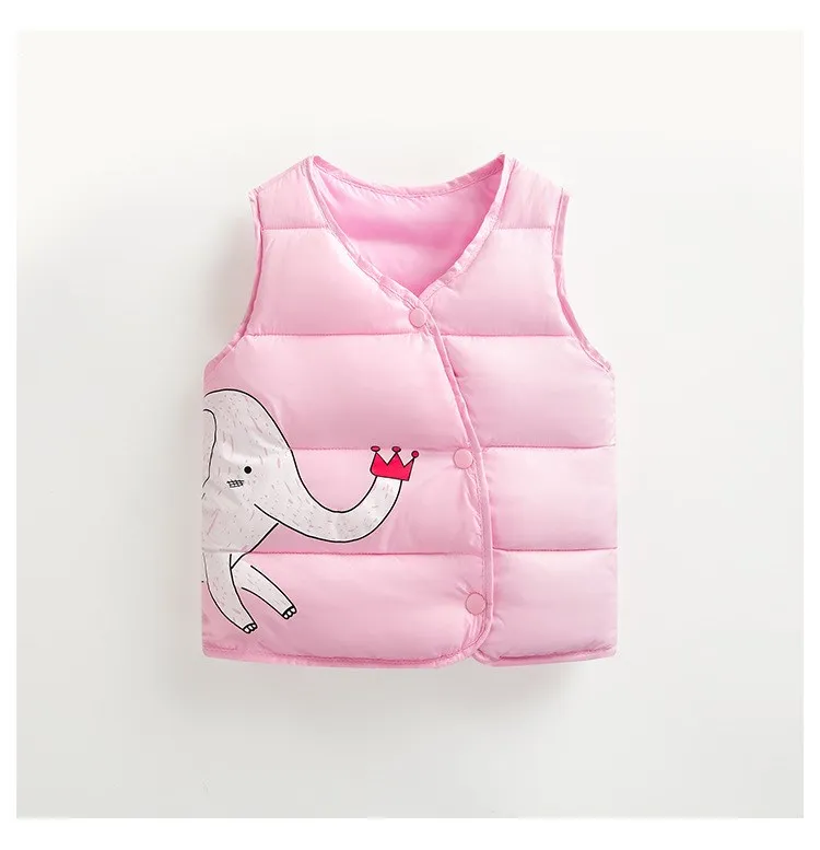 Дети жилет одежда для девочек Зимняя маленькой девочки без рукавов с милым