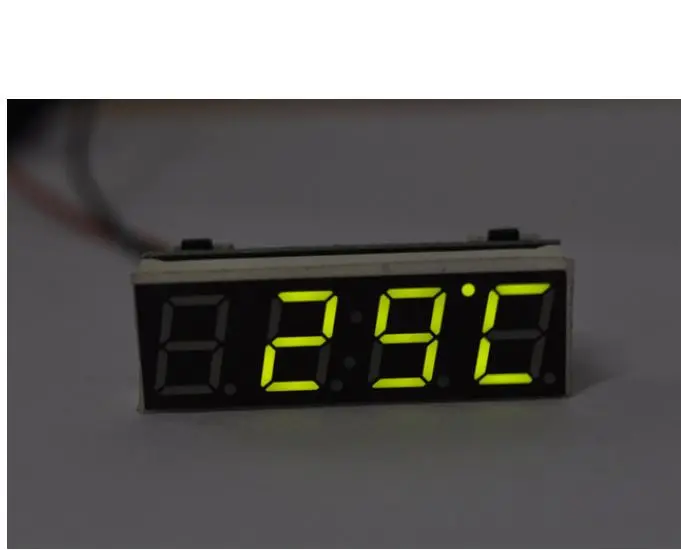 Diy запчасти автомобильные цифровые часы-трубка цифровой таймер светодиодный термометр Вольтметр светодиодный дисплей цифровые часы синий зеленый красный светильник - Название цвета: Green