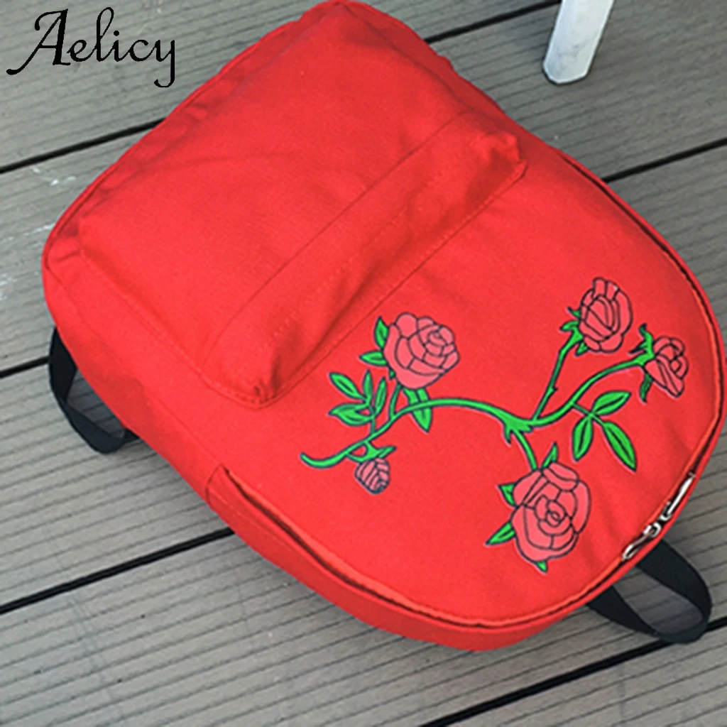 Aelicy женская школьная сумка с вышивкой розы дорожная Студенческая клапаном