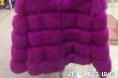 rose red Linhaoshengyue Длина 60 см натуральный Лисий мех пальто с капюшоном - Цвет: rose red