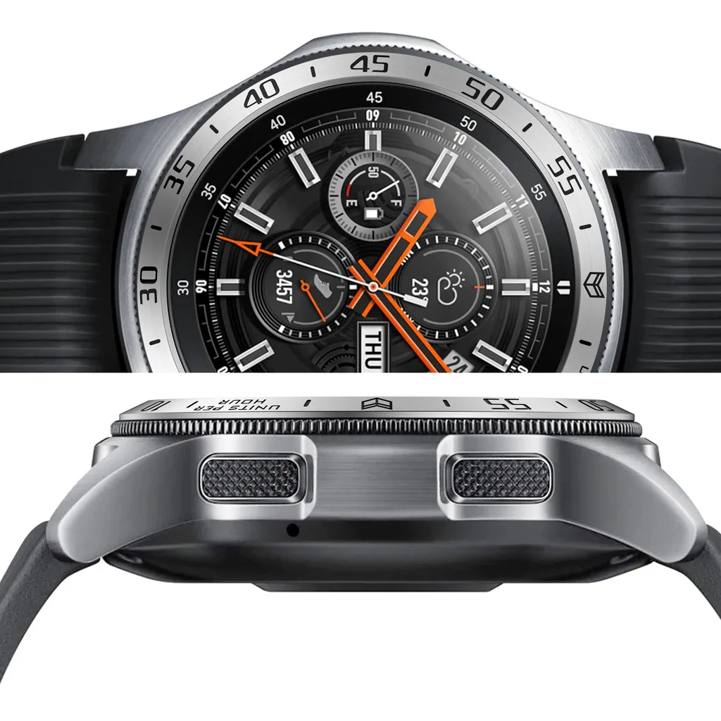 Серебряное кольцо для смарт-часов 42 мм чехол Samsung Galaxy watch металлический корпус с