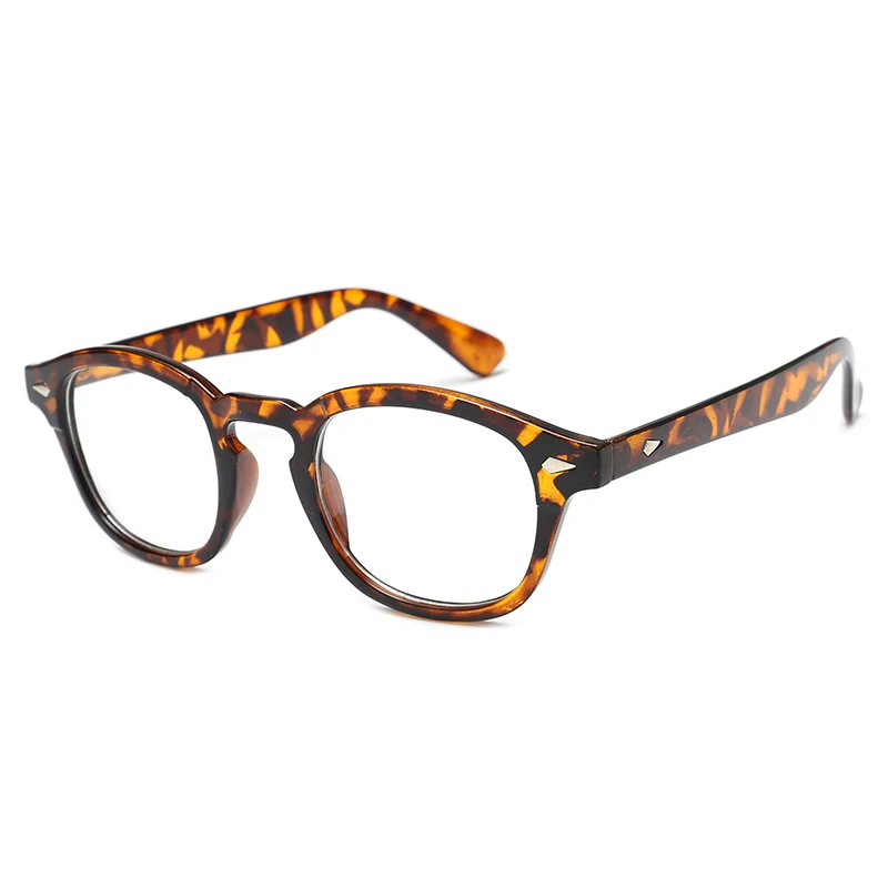 Leopard Трендовые очки в стиле Джони Депп, мужские и женские винтажные оптические очки с оправой для близорукости, очки с прозрачными линзами по рецепту - Frame Color: Leopard