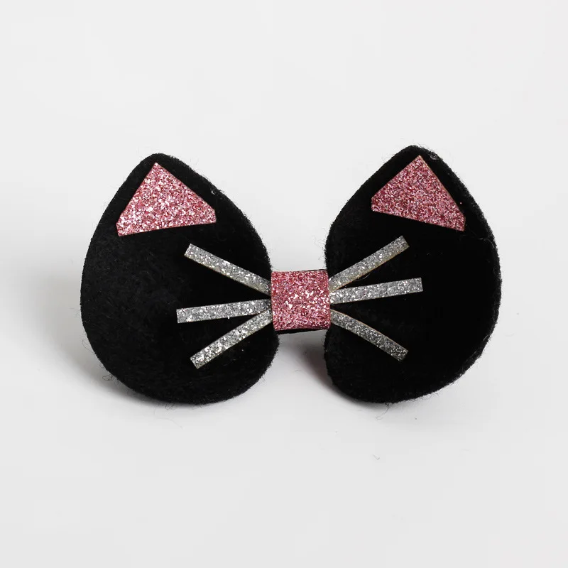 Симпатичная блестящая заколка в виде спящего кота розовая серая красная черная