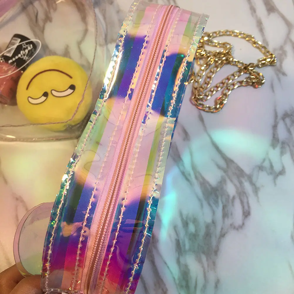Новая женская сумка из ПВХ красочная лазерная для макияжа женщин мини кошелек