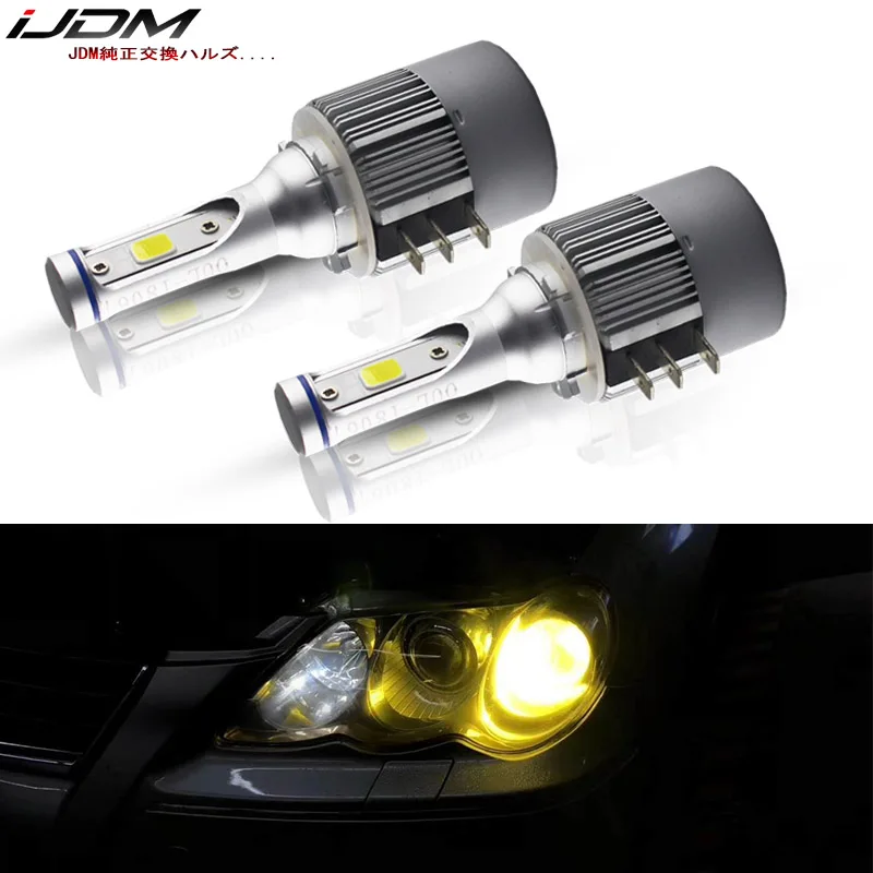 IJDM 3000K золотой свет H15 светодиодные лампы 12V CANBUS для Volkswagen Audi BMW Mercedes фар дальнего