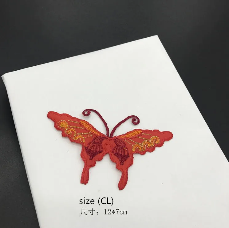 Новое поступление 20 шт. бабочки вышитые патчи железные на джинсовое пальто сумка