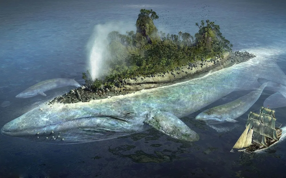 

24X36 INCH / ART SILK POSTER / Fantasy whales