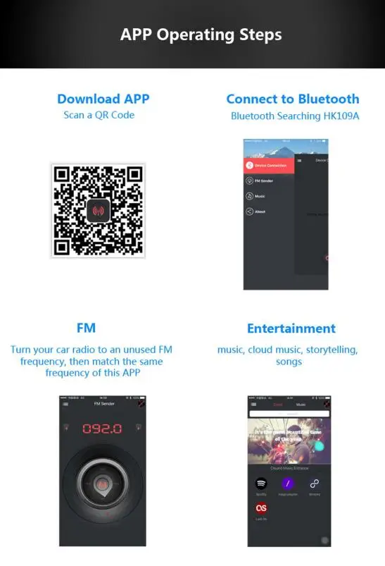 Новое поступление беспроводной Bluetooth аудио музыкальный приемник адаптер громкой связи двойной USB зарядное устройство AUX FM TF приложение управление apr26
