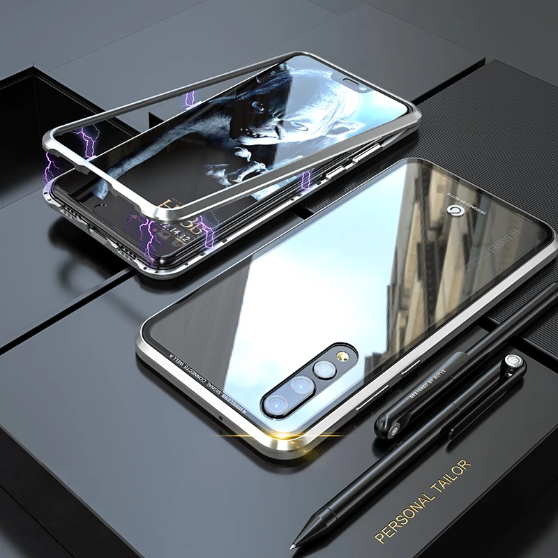 Роскошный Алюминиевый металлический Магнитный чехол для coque huawei P30 Pro, защитный магнит для телефона с задней стеклянной крышкой huawei P20Pro чехол P 20