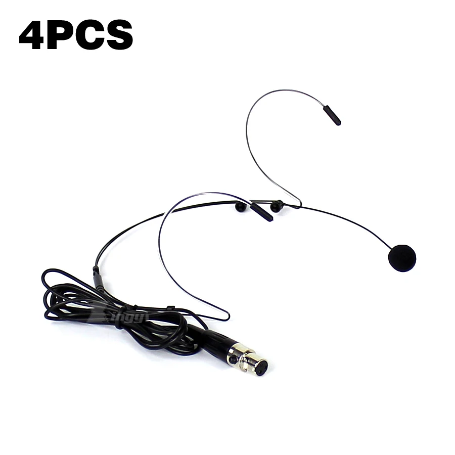 

4PCS Mini XLR 3 Pin TA3F Wired Earhook Headworn Headset Mic Condenser Microphone System For SAMSON Karaoke Wireless Transmitter