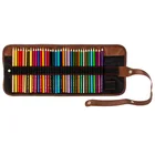 Простой и портативный 243648 отверстий, чехол-карандаш из искусственной кожи, Холщовый рулонный чехол, пенал, чехол Кисть для эскиза, ручка, пенал, инструменты