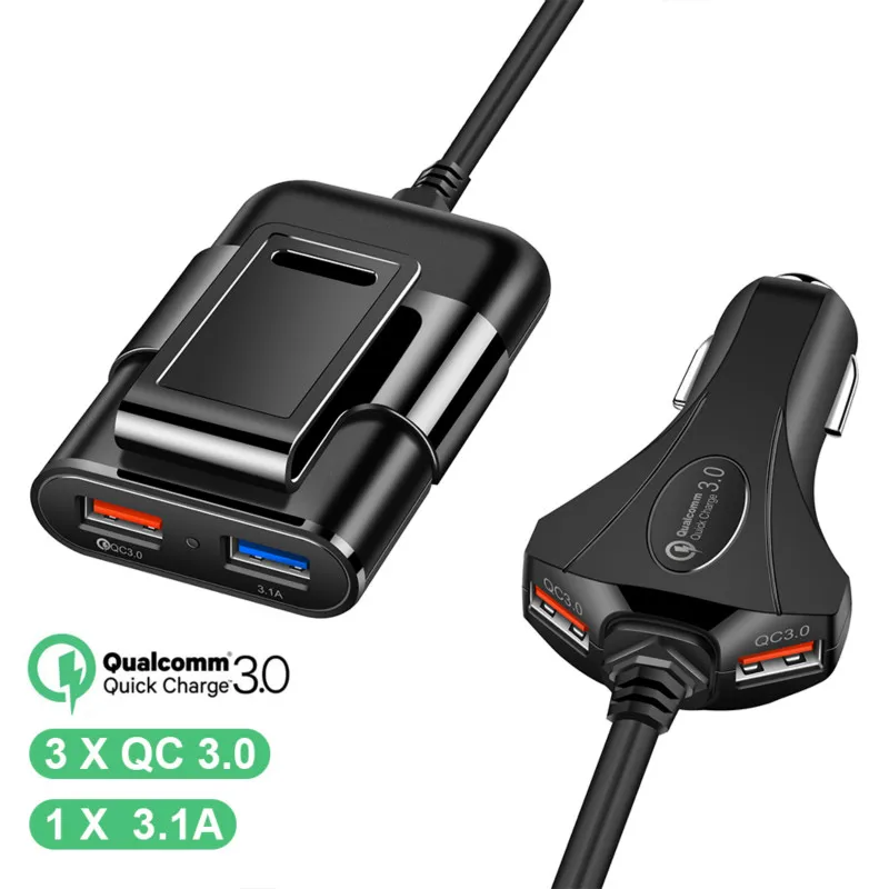 4 порта USB быстрая зарядка 3 0 для переднего/заднего сиденья автомобильное
