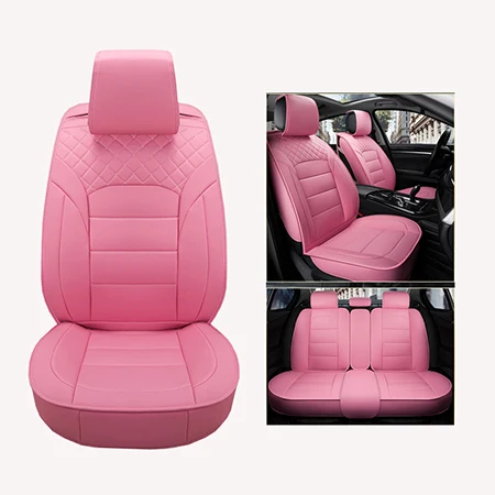 Pink Standard Роскошная Кожа PU автомобилей чехлы Универсальный Полный Чехлы для Cadillac Escalade Alfa romeo 145 146 147 148 155 156 159 164 - Название цвета: Pink Standard
