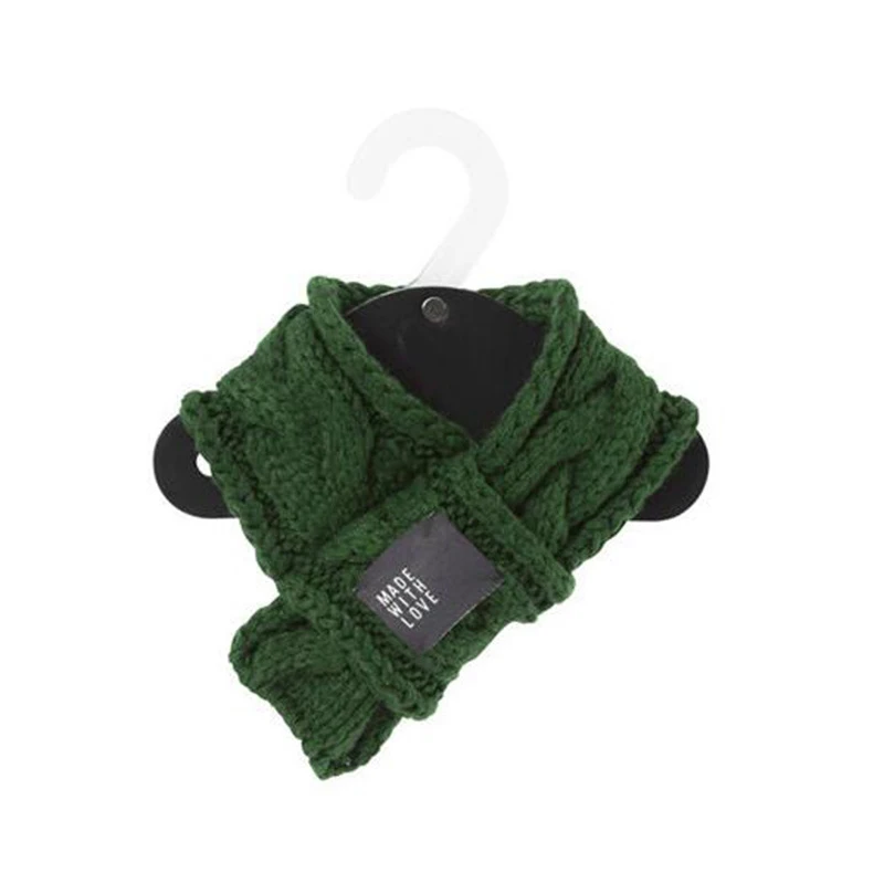 Зимние теплые ПЭТ шарфы для собак Вязание утолщаются шерстяной шарф вязаный