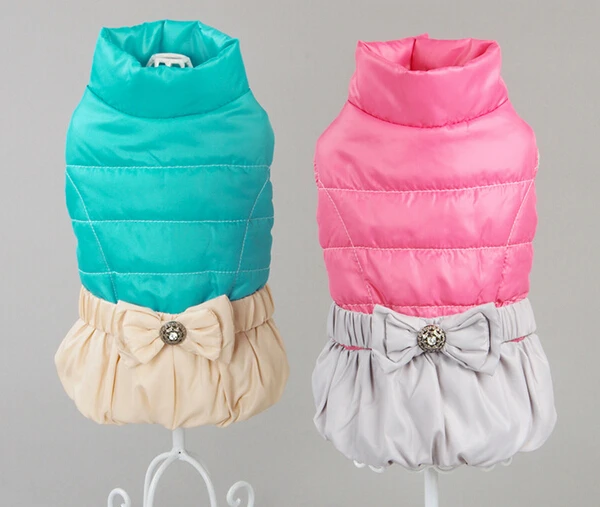 Новинка 2015 милые пальто с бантом для собак кошек теплые куртки Свитера кофты
