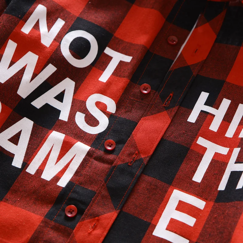 GUEQI Для мужчин модные рубашки в клетку плюс Размеры M-5XL красный/топы белого цвета