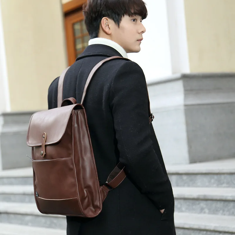 Рюкзак унисекс винтажный вместительный кожаный для путешествий|Мужские рюкзаки|