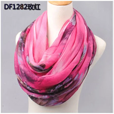 DF1282 rose red Высокое качество женский шарф хлопок вуаль полиэстер шарфы сплошной теплый осенний и зимний шарф шаль с принтом Прямая - Цвет: DF1282 rose red