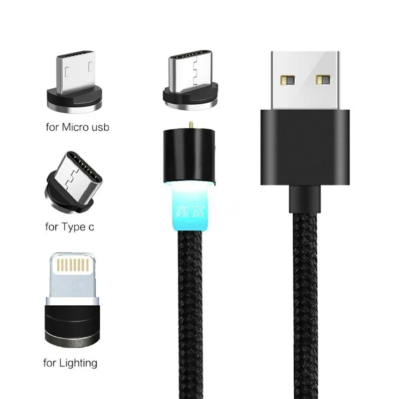 Micro USB кабель Магнитный 3A Быстрая зарядка 1 м для Android Мобильный Быстрый зарядный
