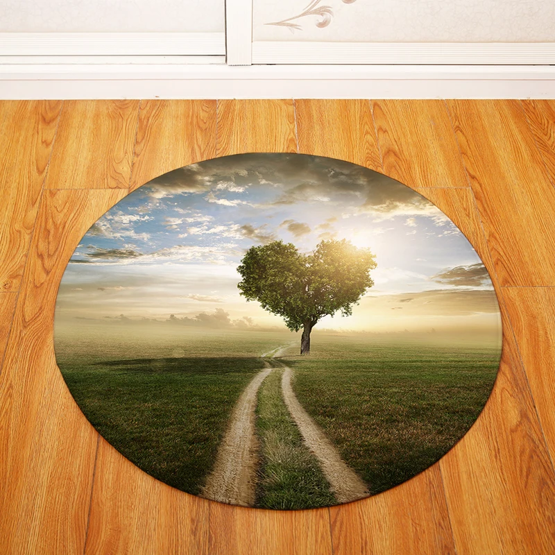 Modern Fashion Nordic Plant Landscape Round Chair/Table Desk Mat Living Room Bedroom Area Rug Decorative Carpet | Дом и сад