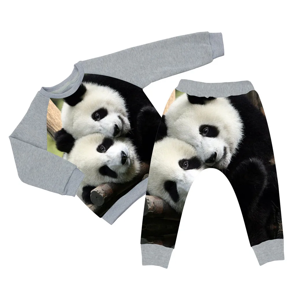 Комплекты одежды для детей модные комплекты с принтом панды мальчиков детская