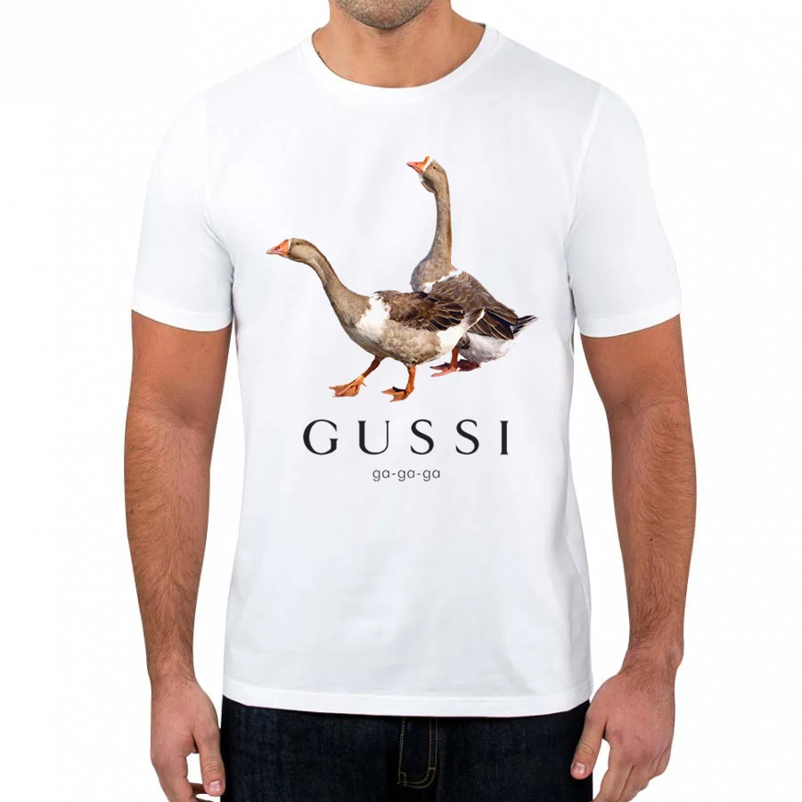 Picture-1 Мужская забавная футболка Two Goose Ga, футболка унисекс с коротким рукавом и круглым вырезом, Harajuku, футболка skateboard, белая Повседневная футболка - Цвет: Picture-1