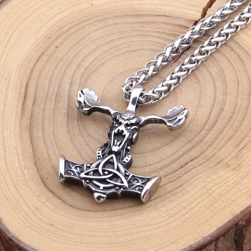 316 из нержавеющей стали викингов ожерелье с подвеской в форме оленя руной Odin fit man