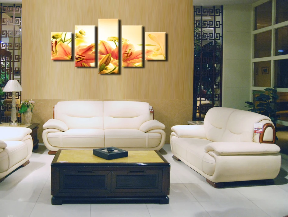 5 панелей/набор теплая Лилия HD Печать холст картина для Гостиная настенные