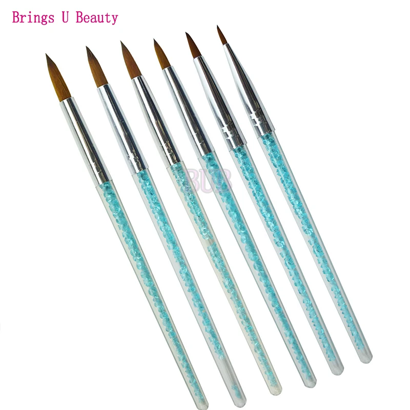 6 шт./лот тонкая нейлоновая ручка для волос с кристаллами круглые острые