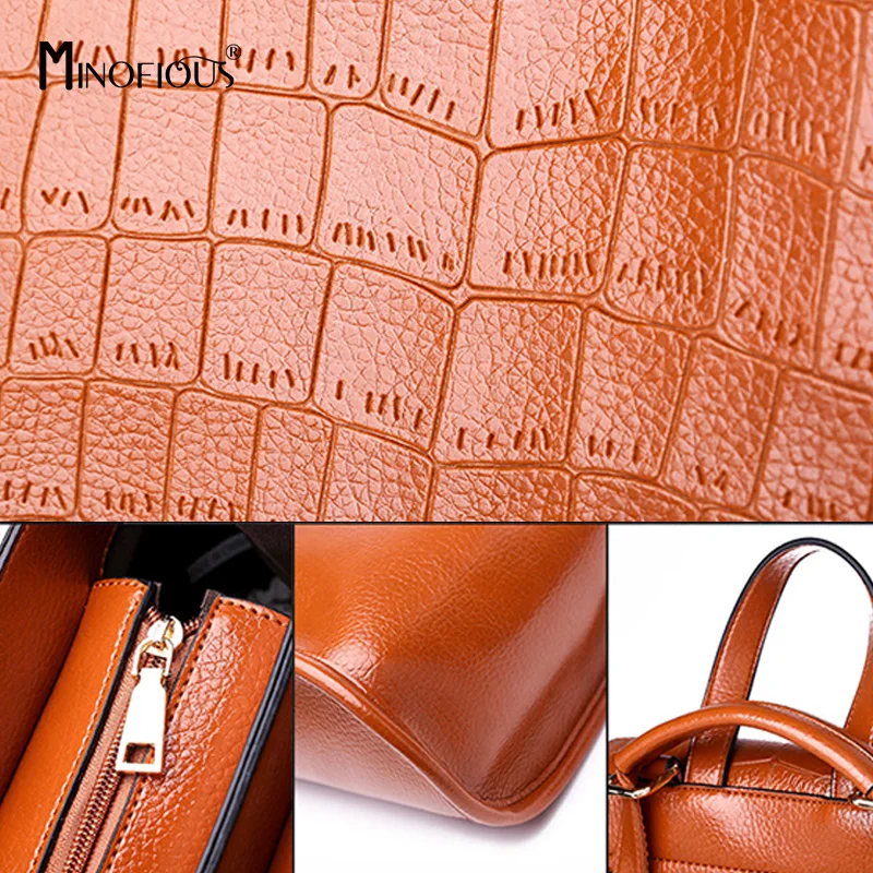 MINOFIOUS из искусственной кожи аллигатора женский рюкзак однотонная школьная сумка