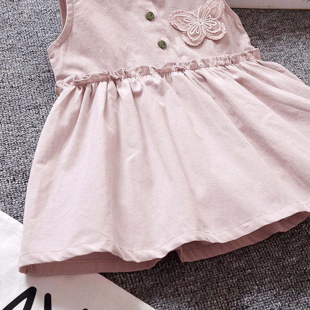 Baby Dress 2019 Summer Bow Design Belt Pearl Girl Sleeveless Cute Newborn Yellow Kids Clothes | Детская одежда и обувь