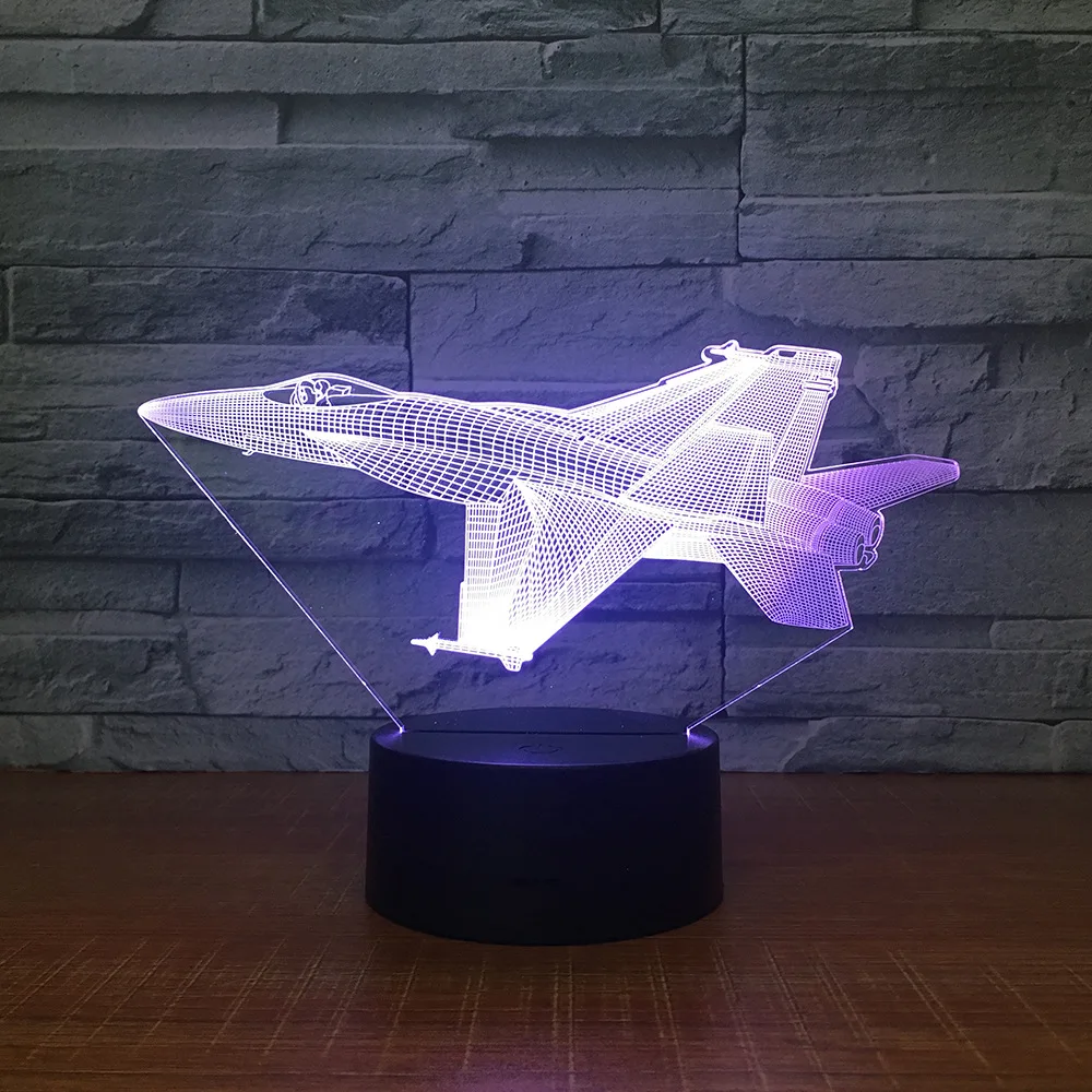 Акриловый светодиодный ночник для самолета 3D настольная лампа модели с Usb 5 в