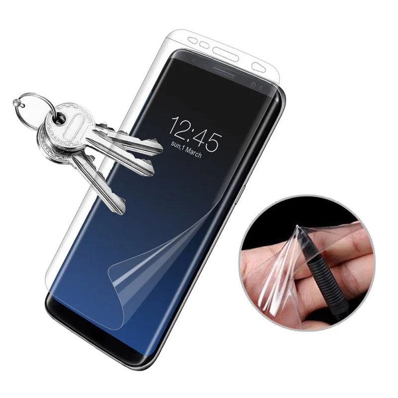 Мягкая ПЭТ прозрачная 3D защита для экрана с изогнутыми краями полное покрытие