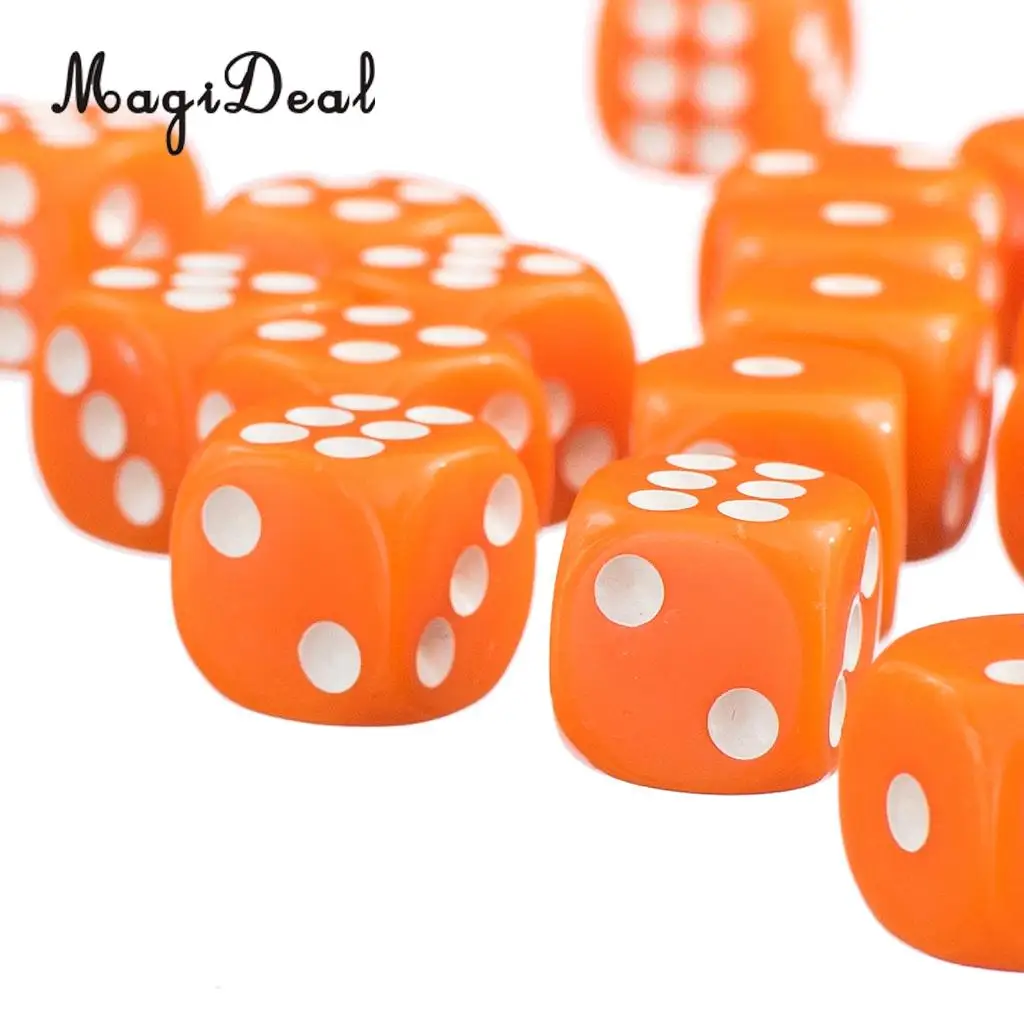 Непрозрачные игральные кости MagiDeal 100 шт. 12 мм набор D6 для TRPG MTG детали настольных