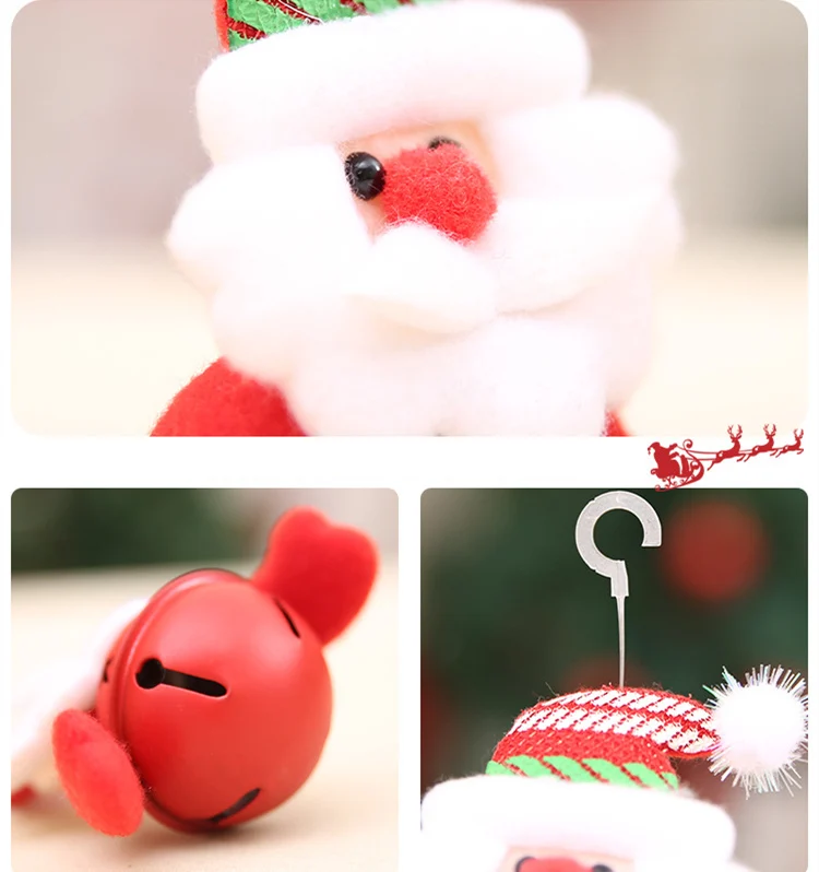 2 шт./лот рождественские колокольчики Рождественская елка Санта Клаус Висячие