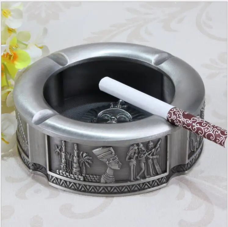 Европейский круглая металлическая Пепельница роскошные сигарная пепельница для