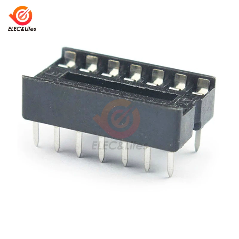 14 Pin 14P 14pin DIP IC Socket Adaptor Solder Type Pitch Dual Wipe Contact DIP-14 | Connectors