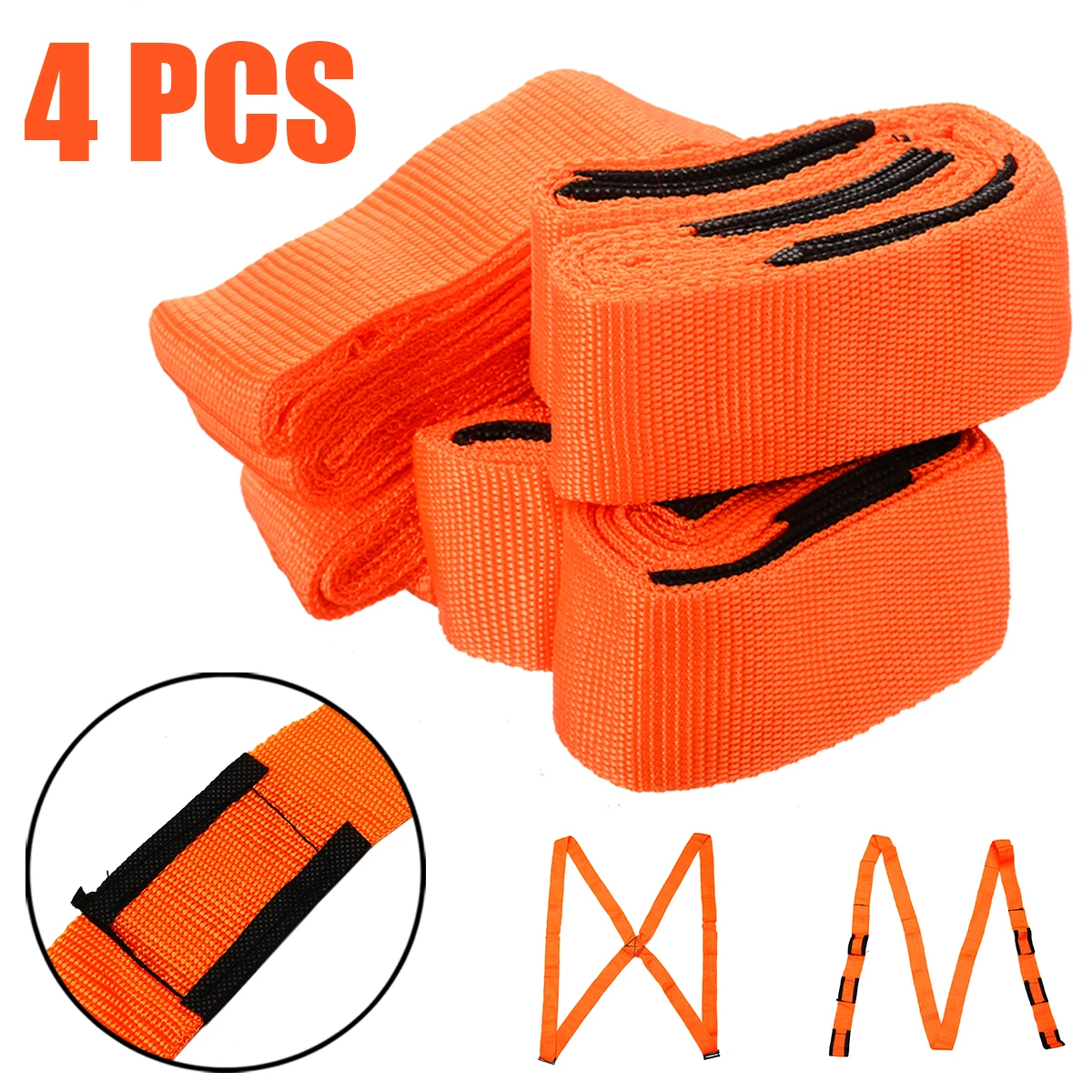4Pcs Lifting Moving Straps Harnesses Heavy Duty Transport Furniture Cargo Movers Carry Rope Aid Shoulder Belt