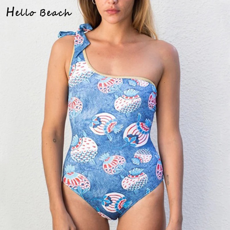 HELLO BEACH 2018 цельный купальник женский пуш-ап закрытый купальный костюм на одно