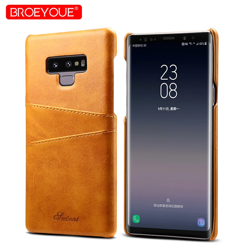 Ретро чехол для телефона samsung S9 Plus кожаный Galaxy S8 Note 8 9 роскошный держатель карт