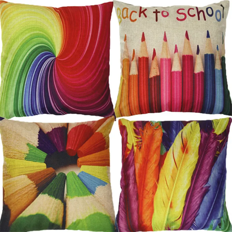 Фото Оригинальный винтажный дизайн чехол для подушки цветной карандаш