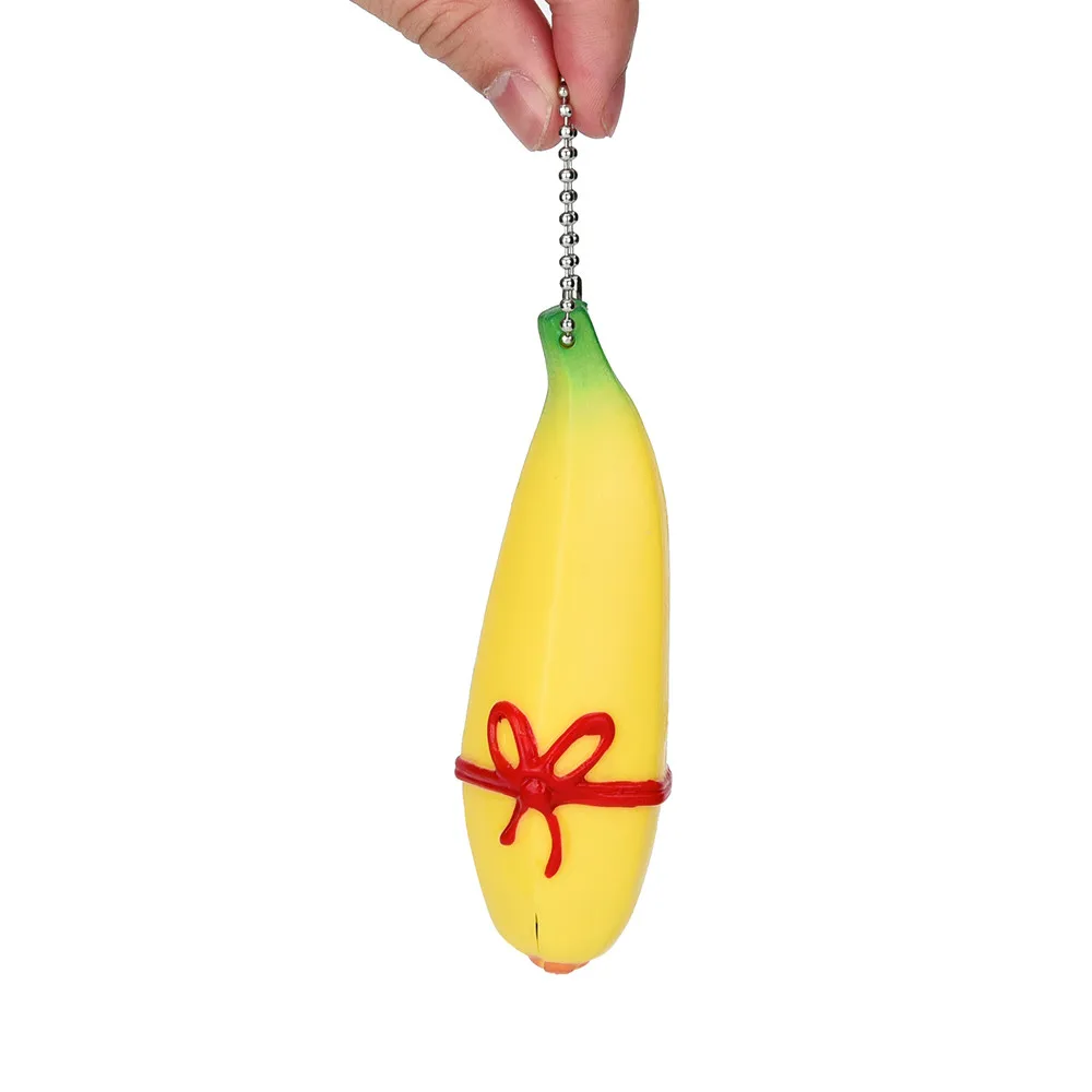 Novelty Squishy Funny Silicone Banana Squeeze Toy Stress Reliever Keychain Relief Kids 0305 | Игрушки и хобби