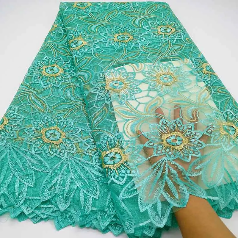 Aqua green африканская кружевная ткань высокого качества французский Тюль кружевная ткань нигерийские кружева Гипюр Вышивка Ткань для свадьбы