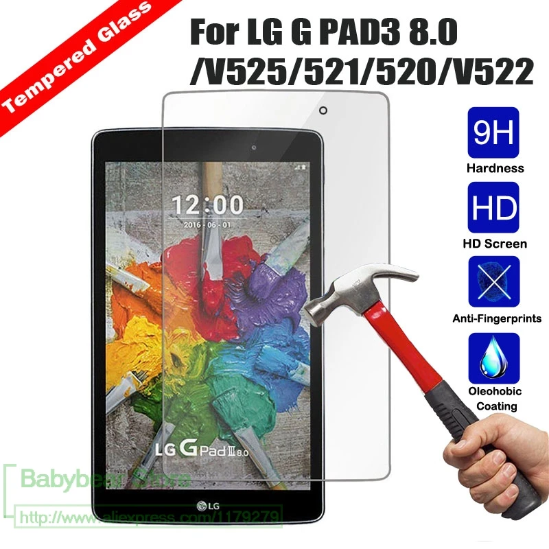 2 X Закаленное стекло для LG G PAD3 8 0 V525 521 520 V522 Защитная пленка экрана планшета