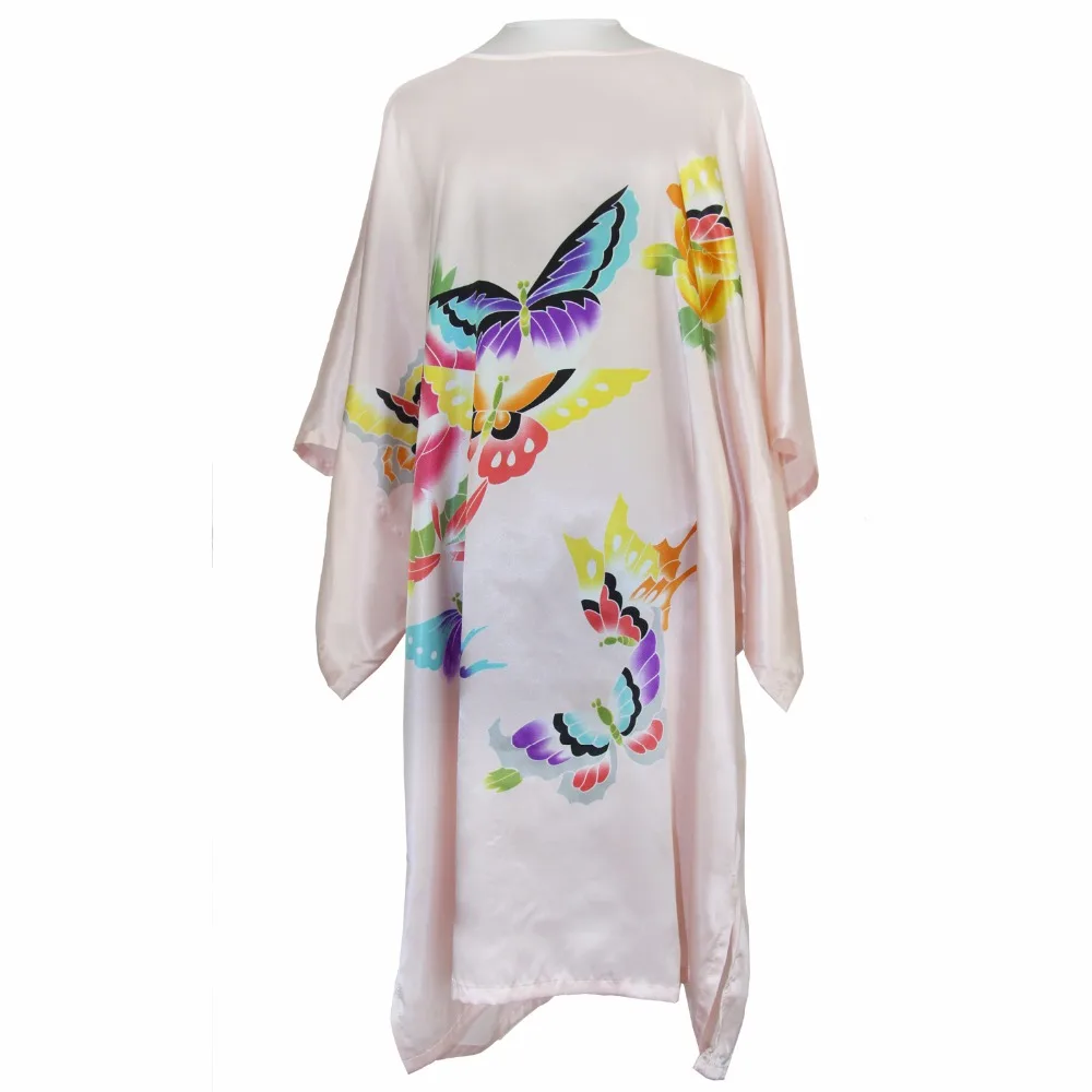 Халат женский из искусственного шелка с зеленым павлином|plus nightgown|night dresssleepwear night
